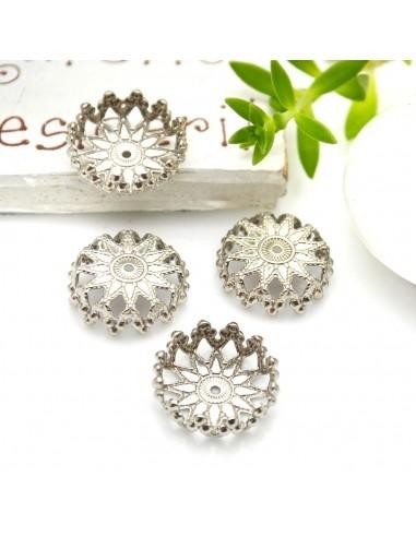 Copri Perle in Argento 925% a forma di sole traforato 5x14mm 4pz | GDO