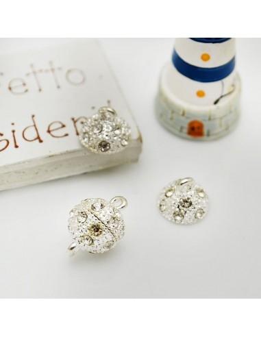 chiusure magnetiche calamita con strass 10mm colore argento|GDO