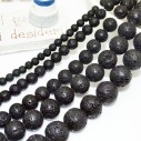 pietra lavica naturale tondo nero  4 mm - 12 mm per tuoi gioielli|GDO