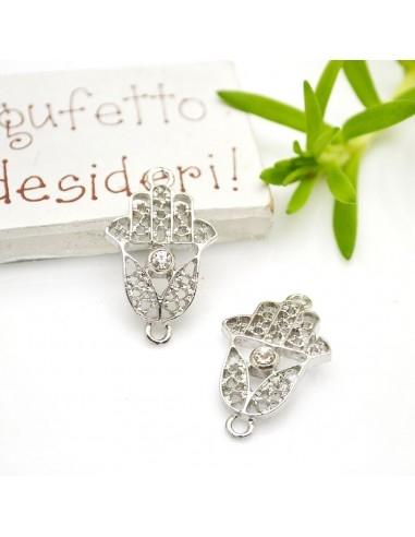 connettori Mano di Fatima Strass Centrali 15x25mm 1pz|GDO