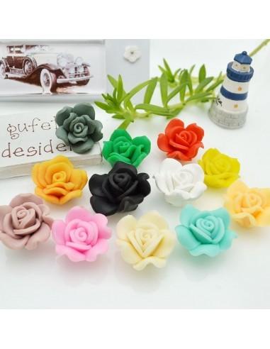 Perline a forma di fiore in Fimo da 20mm con foro passante 2 pz GDO
