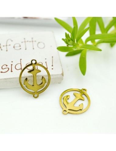 Connettore a forma di Cerchio con Ancora in Acciaio inossidabile 19x15mm 1pz | GDO