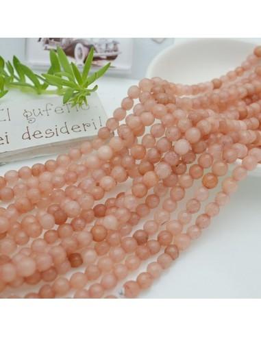 Filo pietre dure agata tonda sfaccettata pesca sfumato 6mm 65pz | GDO