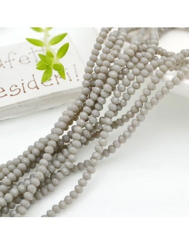 Filo di Mezzi Cristalli Grigio Rondelle 2x3mm Sfaccettati Briolette 200pz | GDO