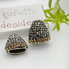 Terminale cono stile marcasite in ottone per nappine multifilo 18mm 1pz Gioie d'Oriente