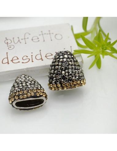 Terminale cono stile marcasite in ottone per nappine multifilo 18mm 1pz Gioie d'Oriente
