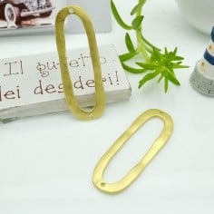 Connettore ovale allungato vuoto in zama oro 16 x 46 mm 1pz Gioie d'Oriente