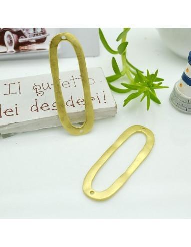Connettore ovale allungato vuoto in zama oro 16 x 46 mm 1pz Gioie d'Oriente