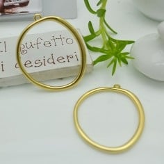 Ciondolo vuoto irregolare in ottone oro 34x40 mm 1pz Gioie d'Oriente
