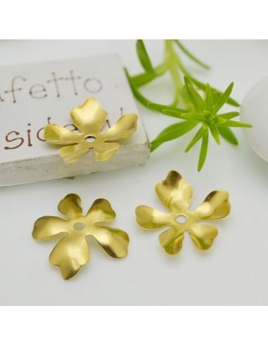 Copri perla foglia in ottone 22mm 2pz Gioie d'Oriente