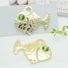 Connettore a forma di pesce con occhio verde 26x32mm 1 coppia | GDO