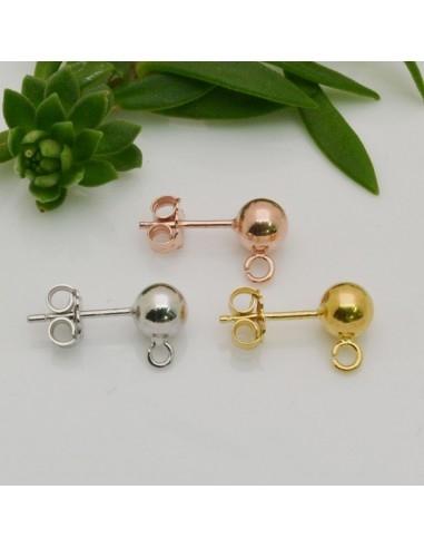 base orecchini a pallina 6mm in argento 925 4pz|GDO