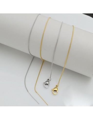 Base collana cobra rotonda 0.9mm con ago chiodino e chiusura in acciaio|GDO