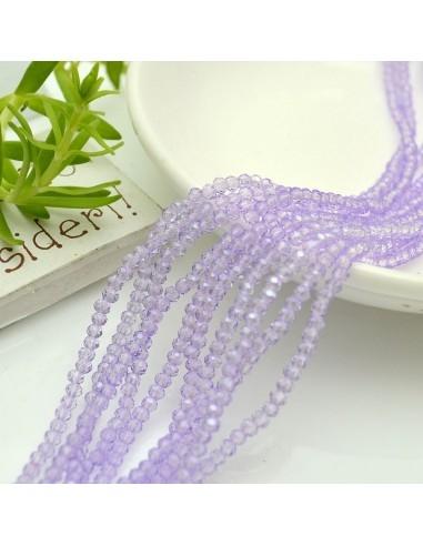 Filo di Cristalli Sfaccettati Cipollotti Rondelle color Lilla trasparente 1.5x2.5mm circa 180pz | GDO