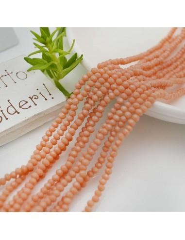 Filo di Cristalli Sfaccettati Cipollotti Rondelle color Rosa pesca 1.5x2.5mm circa 180pz | GDO