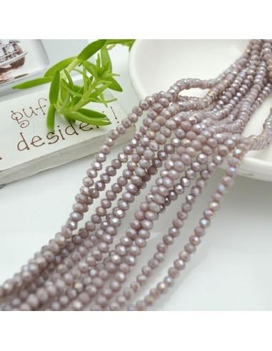 Filo di Mezzi Cristalli Rondelle Lilla chiaro AB 2.5x3.5mm Briolette 125 a 145pz | GDO