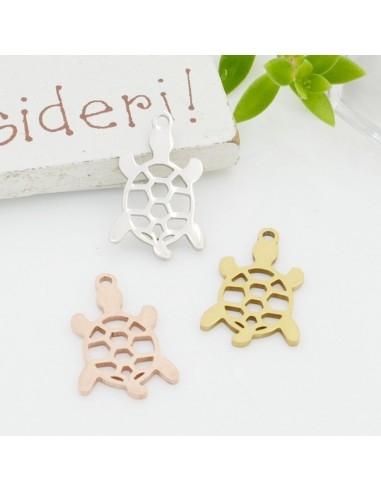 Ciondolo tartaruga in acciaio 12x18mm 1pz|GDO