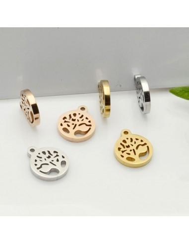 Piccolo Ciondolo Albero della Vita in Acciaio inox 9x10.5mm 1pz | GDO
