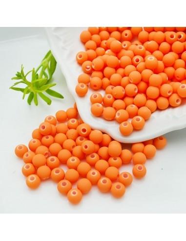 Perle tonde in resina opaca colore arancione 6mm 450pz | GDO