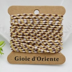 Filo di cotone colorato intrecciato e filo oro cod 24 spessore 2mm 4.5mt | GDO