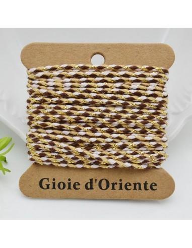 Filo di cotone colorato intrecciato e filo oro cod 24 spessore 2mm 4.5mt | GDO