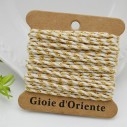 Filo di cotone colorato intrecciato e filo oro cod 25 spessore 2mm 4.5mt | GDO
