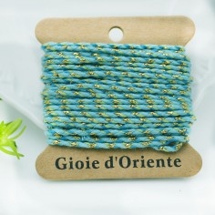 Filo di cotone colorato intrecciato e filo oro cod 26 spessore 2mm 4.5mt | GDO