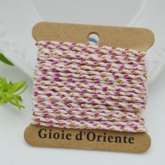 Filo di cotone colorato intrecciato e filo oro cod 27 spessore 2mm 4.5mt | GDO