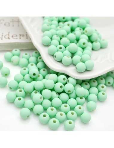 Perle tonde in resina opaca colore verde acqua e 6mm 450pz|GDO