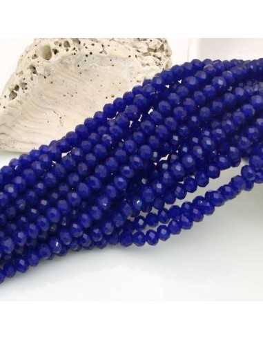 Filo di Mezzi Cristalli Blu Scuro Rondelle 3x4mm Sfaccettati Briolette 125 a 145pz|GDO