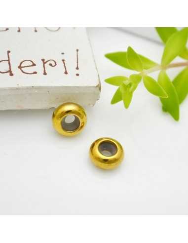Chiusura Regolabile Ferma Cordino a Pallina in Acciaio Dorato 2pz 8mm |GDO
