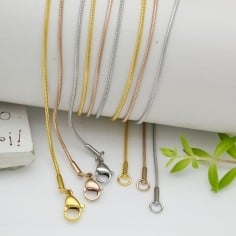 Base Collana Cobra Acciaio 1.2mm - rodio Oro Rosa/Oro 45cm|GDO