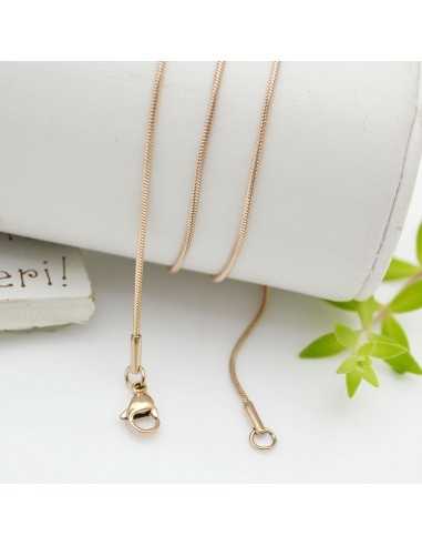 Base Collana Cobra Acciaio 1.2mm - Oro Rosa 45cm |GDO