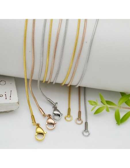 Base Collana Cobra Acciaio 1.5mm - rodio Oro Rosa/Oro 65cm|GDO