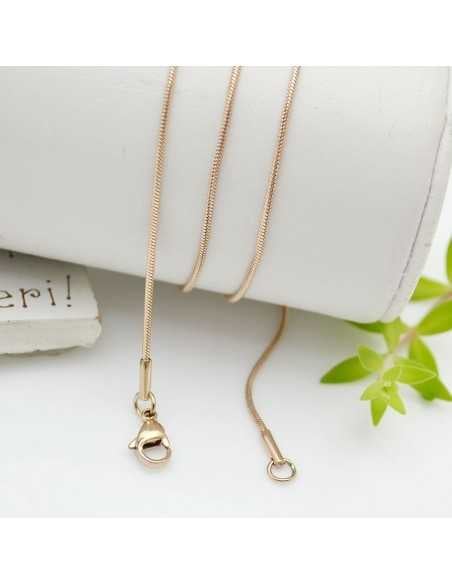Base Collana Cobra Acciaio 1.5mm - Oro Rosa 65cm |GDO