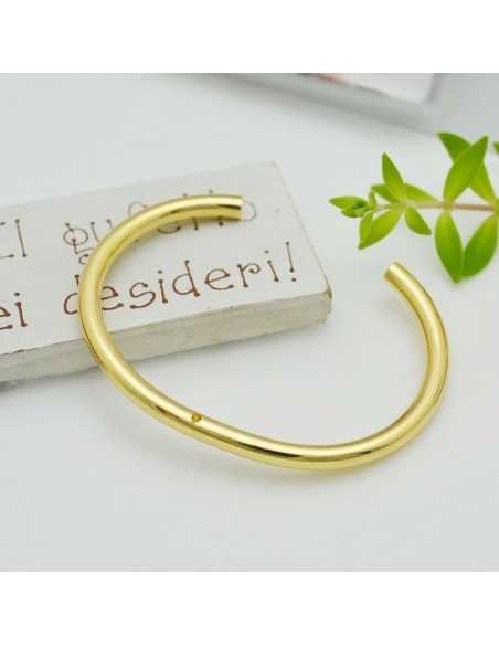 Bracciale Oro 18k Rigido e Liscio in Ottone - Spessore 3.5mm|GDO