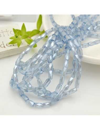 Filo Cristalli a forma Cilindrica sfaccettata colore carta da zucchero 4x7mm 75pz | GDO