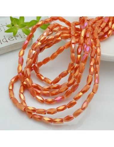 Filo Cristalli a forma Cilindrica sfaccettata colore salmone 4x7mm 75pz | GDO