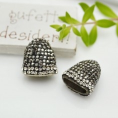 Terminale cono stile marcasite in ottone per nappine multifilo 18mm 1pz Gioie d'Oriente 2