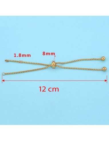 Base Bracciale in Acciaio con Chiusura a Pallina Regolabile 12cm 1pz|GDO