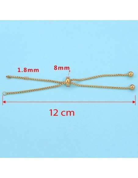 Base Bracciale in Acciaio con Chiusura a Pallina Regolabile 12cm 1pz|GDO