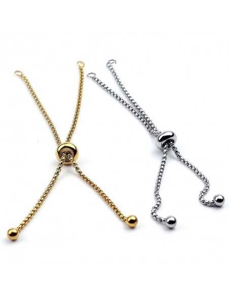 Base Bracciale in Acciaio con Chiusura a Pallina Regolabile 12cm 1pz|GDO