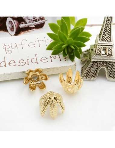 Copri Perla a Fiore in Ottone 18K Colore Oro 12mm 1pz|GDO