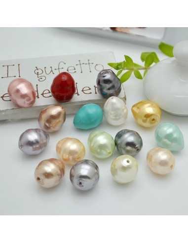 Perle di maiorca forma barocca 13 x 11 mm 2 pz|gdo
