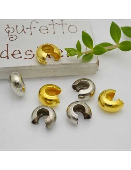 Coprinodi in Ottone Placcato Oro e Rodio 10mm, Confezione da 6|GDO