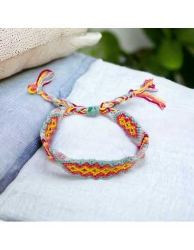 Bracciale Cavigliera Azteco in Cotone mix verde chiaro 34cm 1pz|GDO