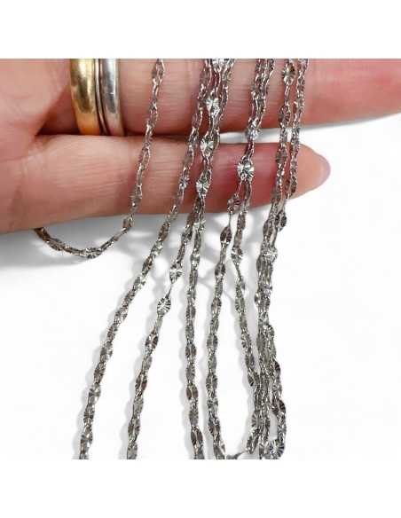 Catena Ovale Luminosa Diamantata 2.5x4mm Acciaio - 1mt|GDO