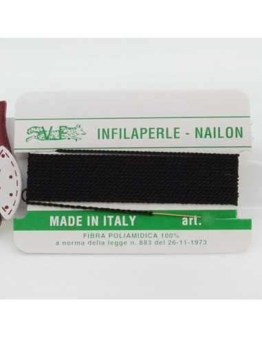Filo nylon infilaperle di colore nero con ago di diverse misure|GDO
