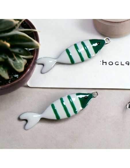 Ciondolo pesce a righe in acciaio 6.5x24 mm vari colori 1pz|GDO