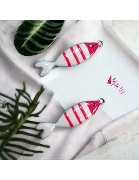 Ciondolo pesce a righe in acciaio 6.5x24 mm vari colori 1pz|GDO
